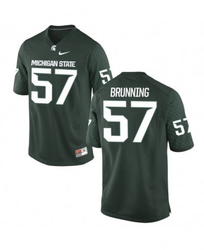 Women's Evan Brunning Michigan State Spartans #57 Nike NCAA Green Authentic College Stitched Football Jersey UK50D75MP